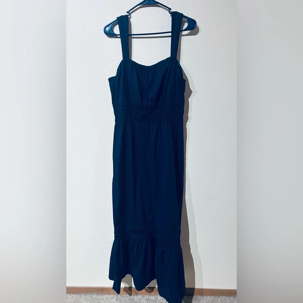 LOFT Navy Square-Strap Maxi Dress - Picture 6 of 8